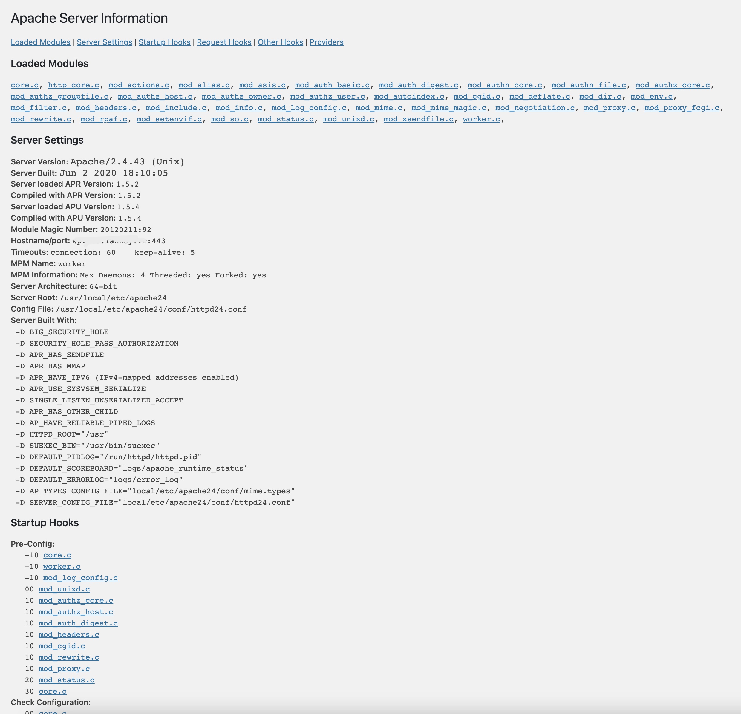 Apache Settings, Modules And Hooks.