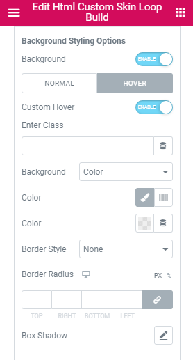 Background Custom Hover Styling Options