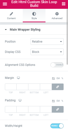 Main Wrapper Styling