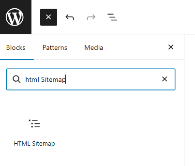 HTML Sitemap Block found in widgets category.