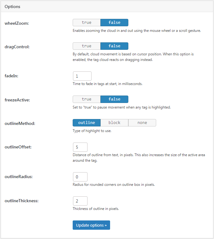 Additional plugin settings.