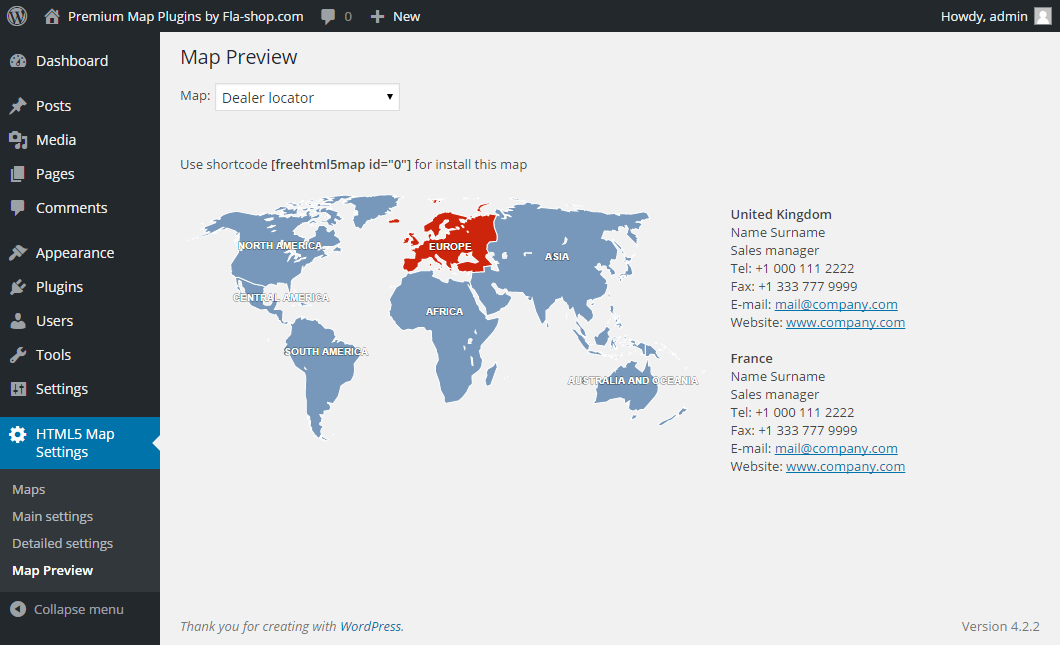Map Preview page with additional content