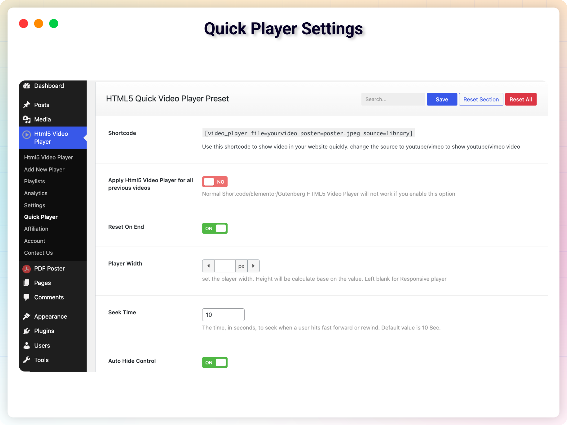 Popup Player