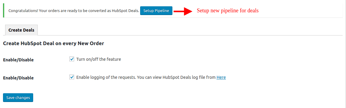 Creating a new pipeline for new deals.