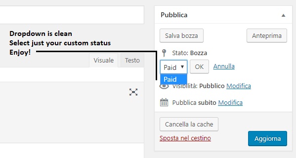 Set your custom statuses to your posts.