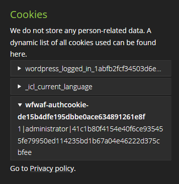 A cookie has been expanded to see its contents.