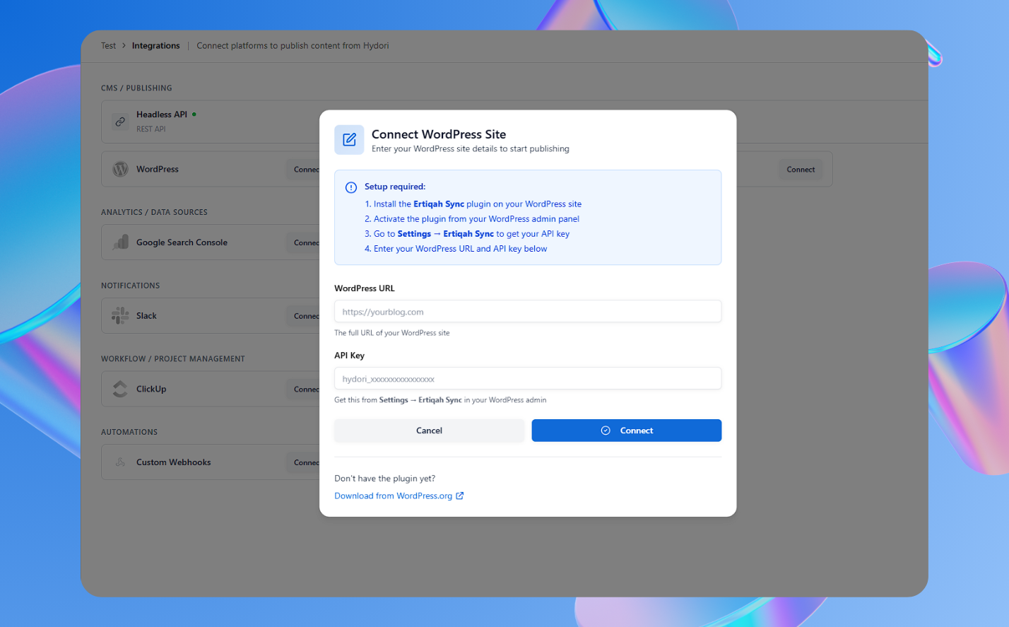 One-click WordPress publishing with SEO metadata sync