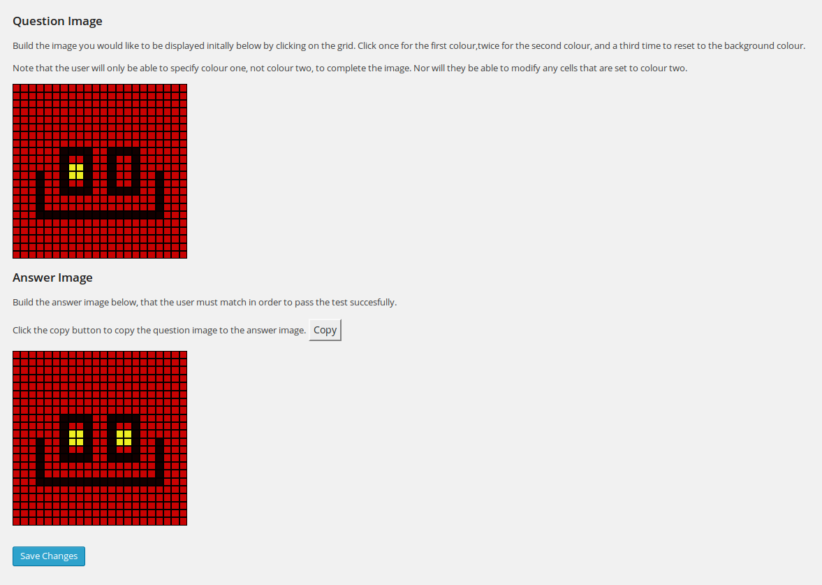Also in the admin section, where you build your question and answer grids.
