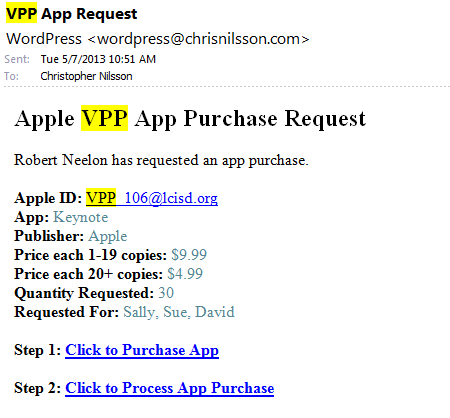 End users follow a simple set of steps to purchase apps