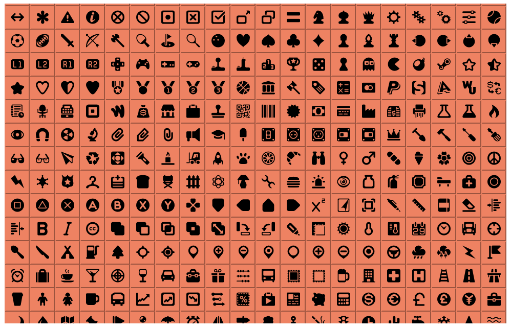 Iconic Navs Font Icons Chose Table
