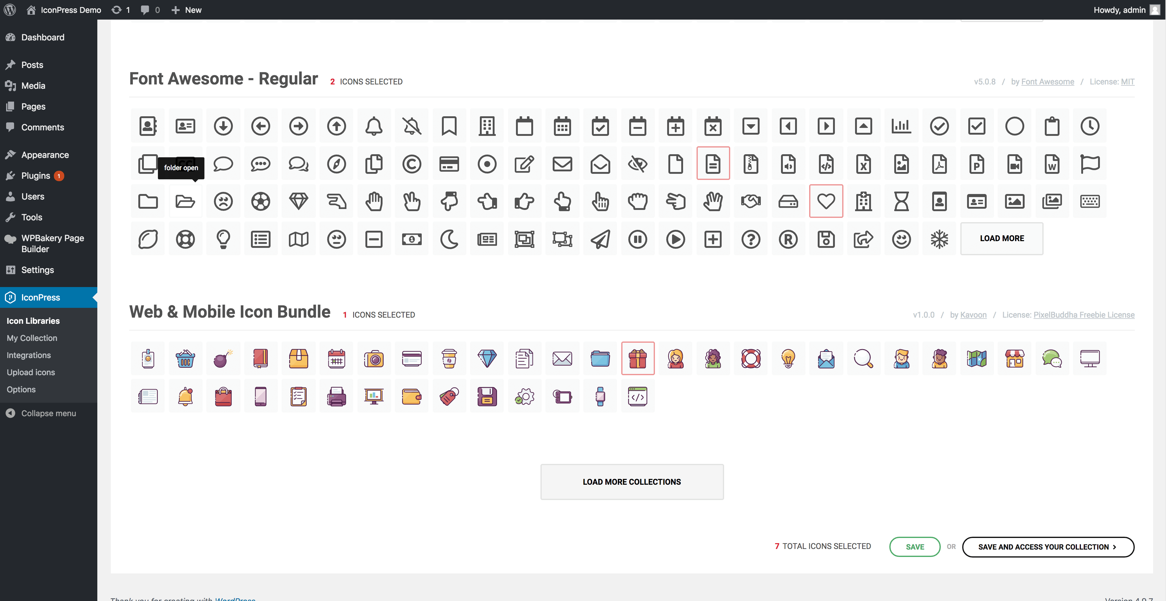 Upload icons (PRO Feature)