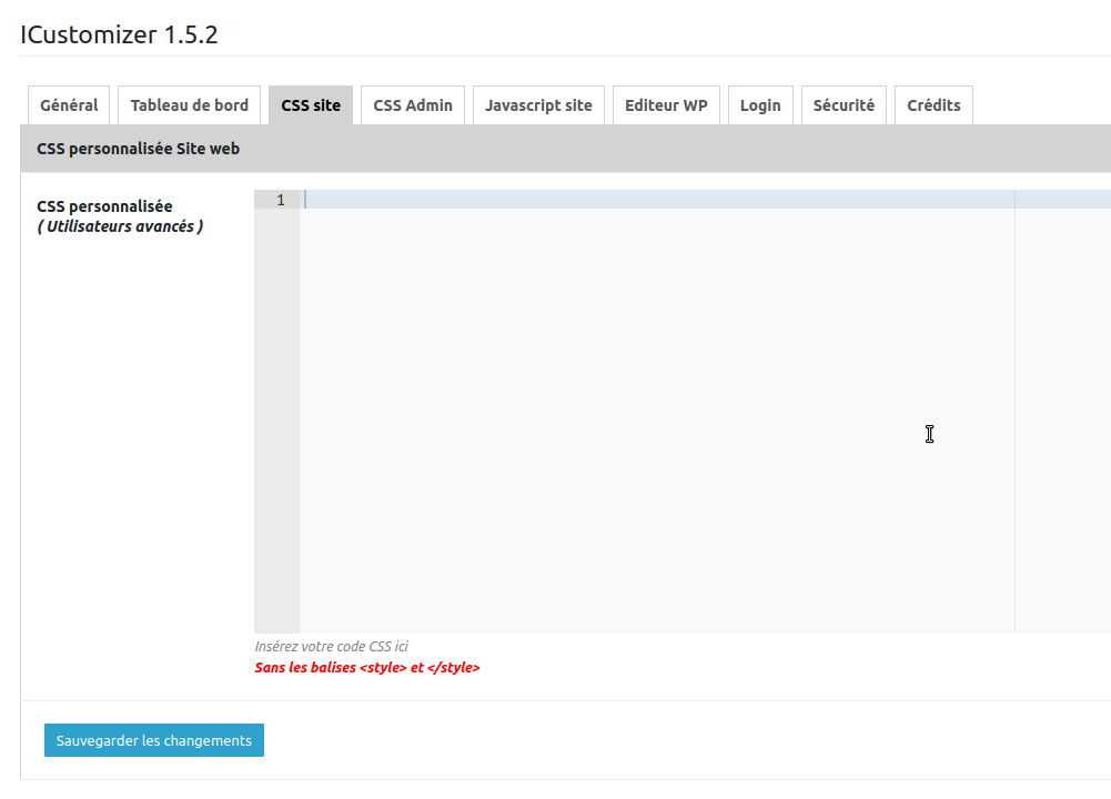 icustomizer custom css front