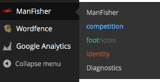 Find the identity plugin settings in the newly added "ManFisher" Menu