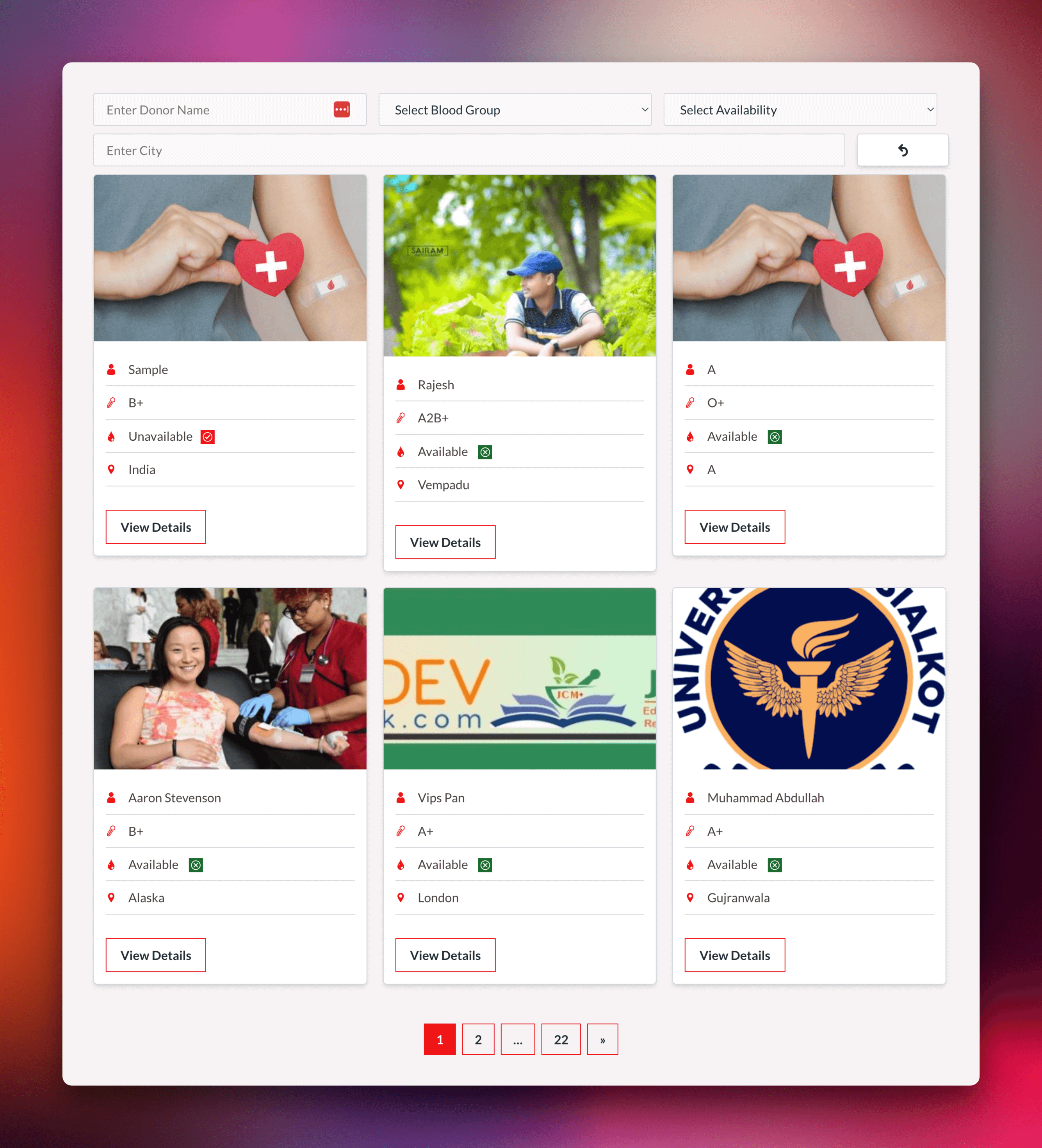 Dashboard Add Blood Requests