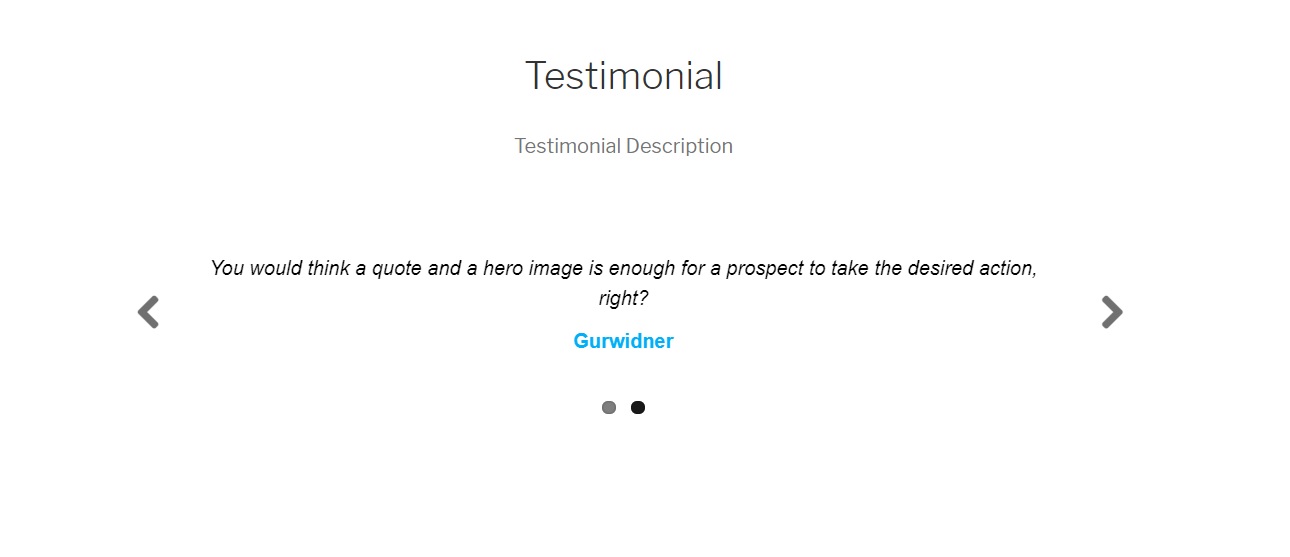 Testimonial sample display