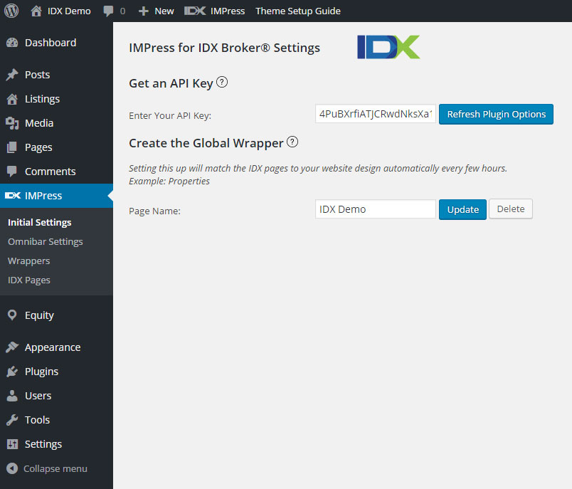 Grab or reset your API key from within your IDX Broker Dashboard under Home > Access Control.