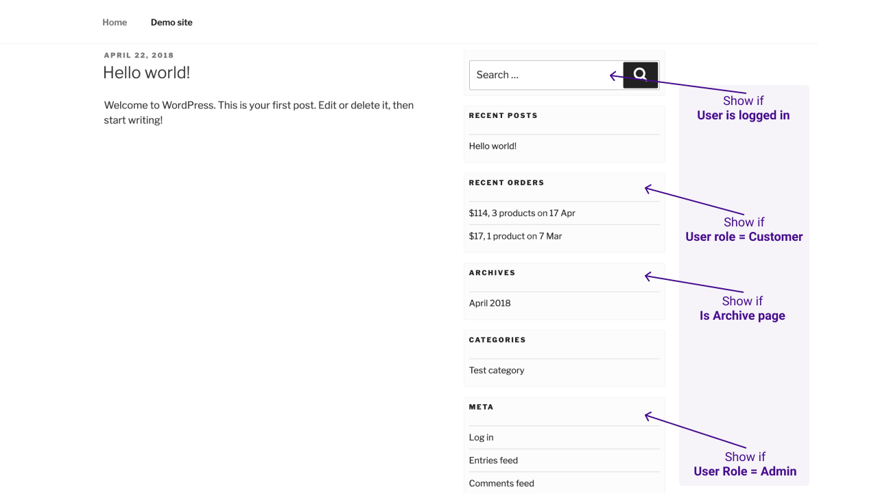 If Widget plugin demo
