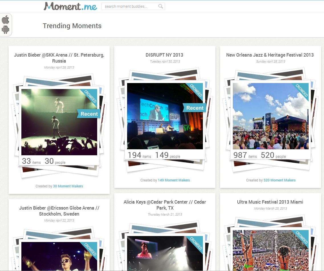 Moment.me Trending moments http://moment.me/moments/trending , a wide selection of free content you can use to embed on your website.