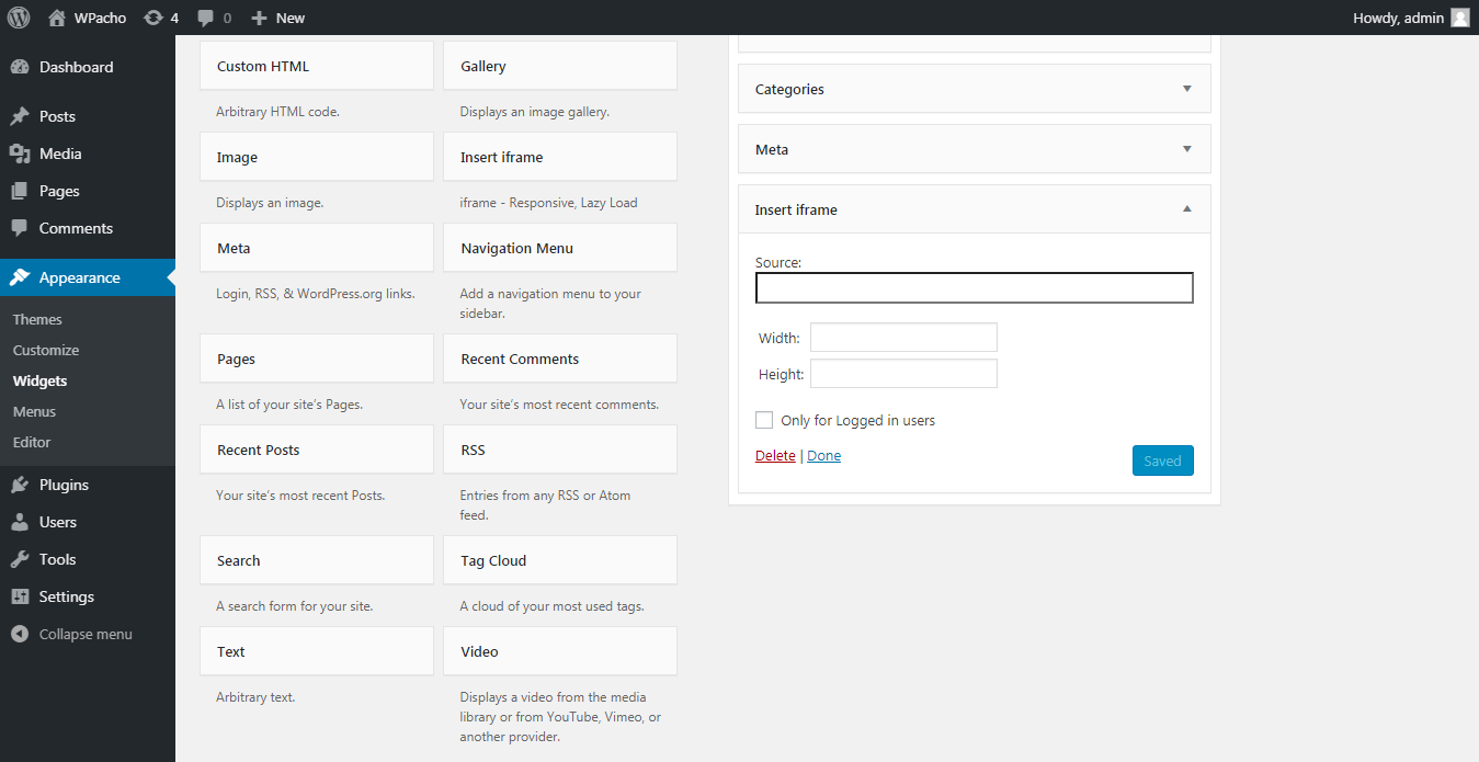 Add to widget.
