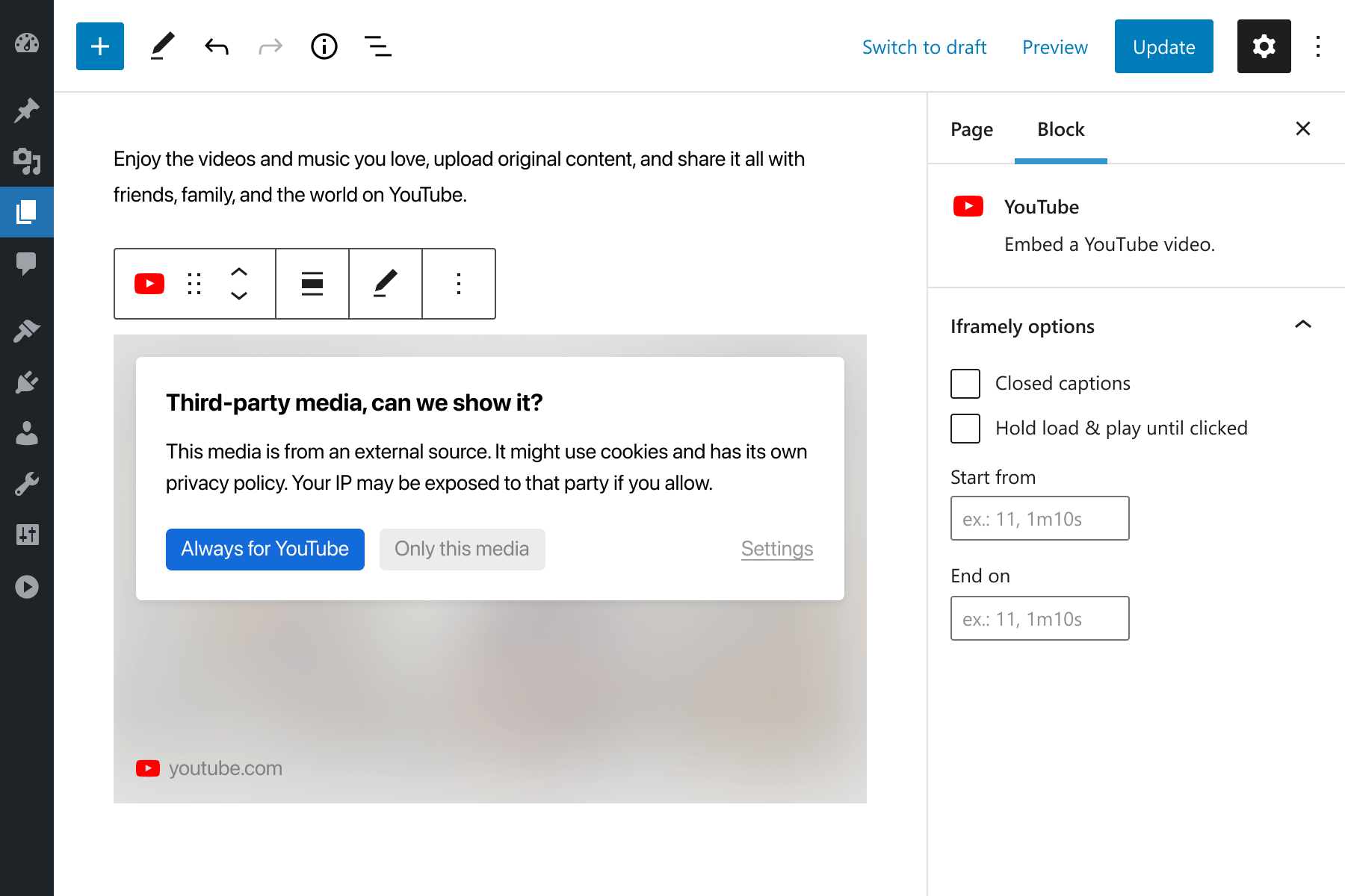 Easily upgrade WordPress embed experience.