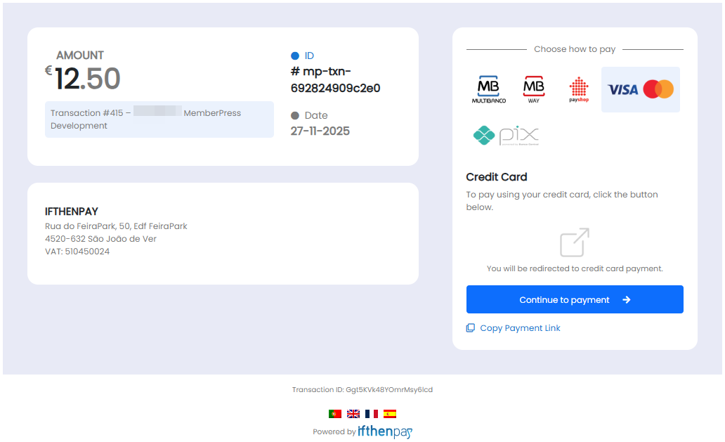 ifthenpay Gateway page