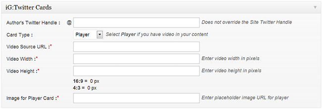 Settings page of the plugin where global options can be set for plugin