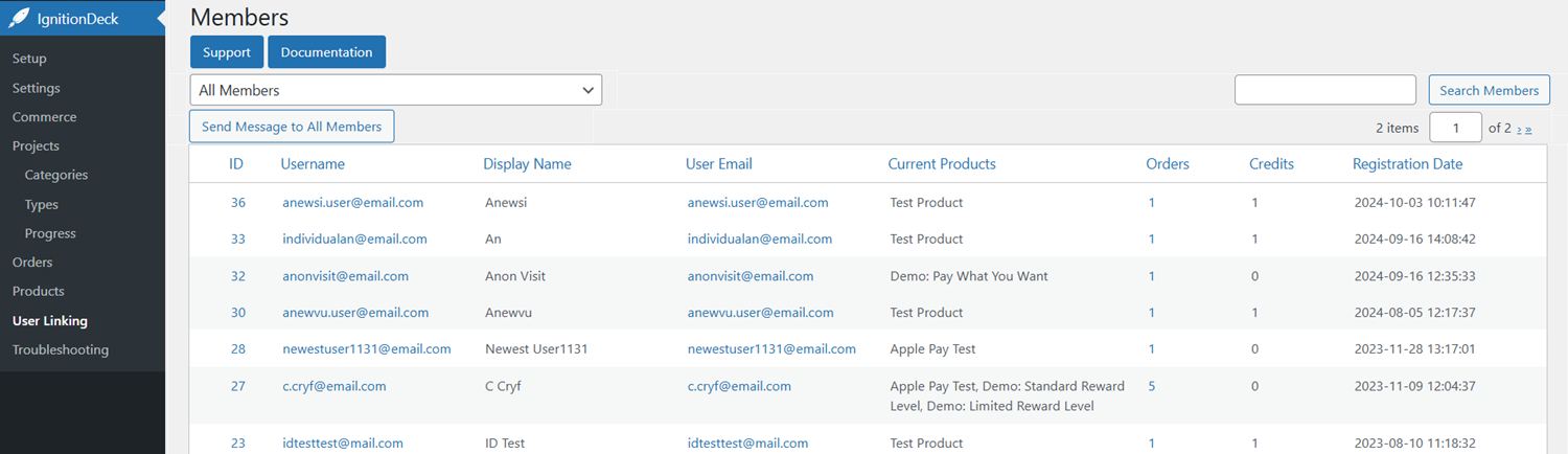 Backer dashboard to track supported projects