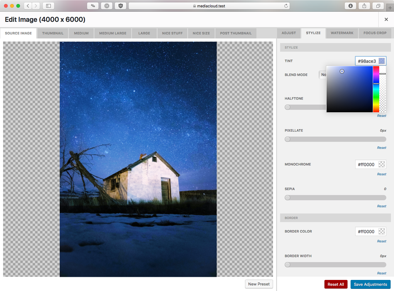 Stylize your images easily when using Imgix.