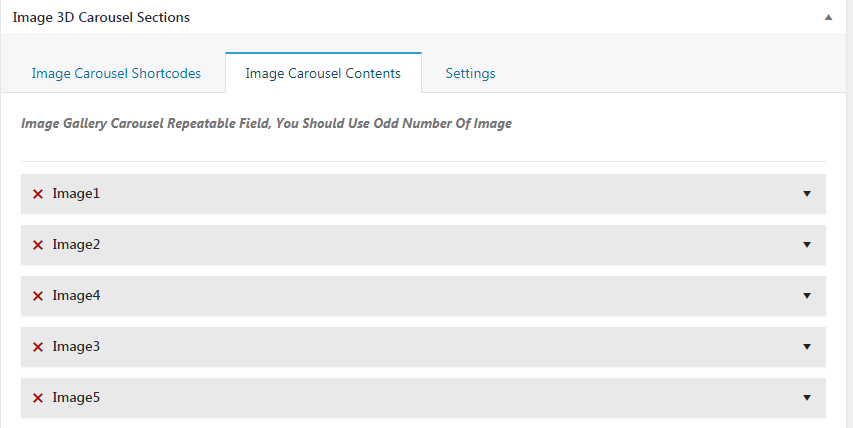 Image carousel contents