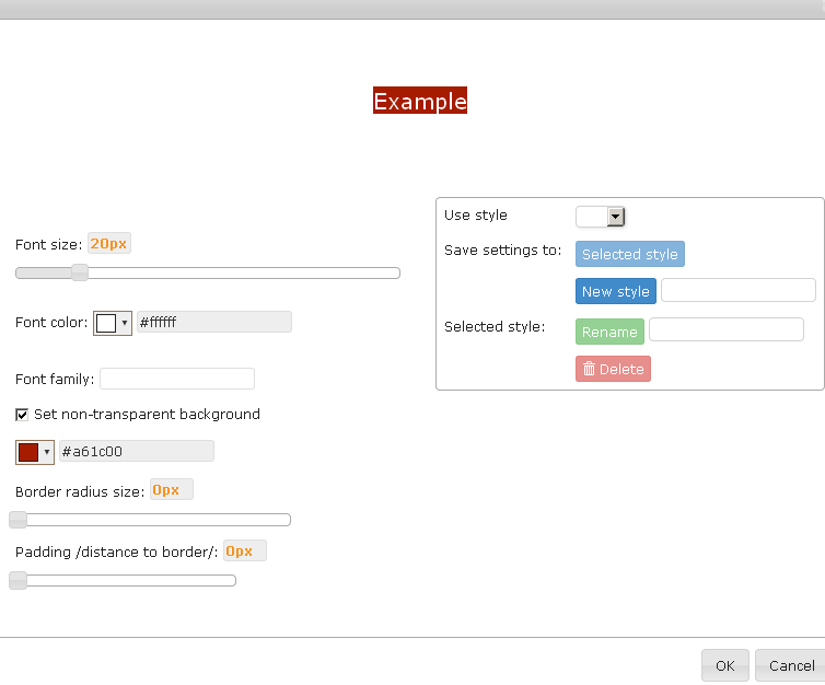 Stlye editor