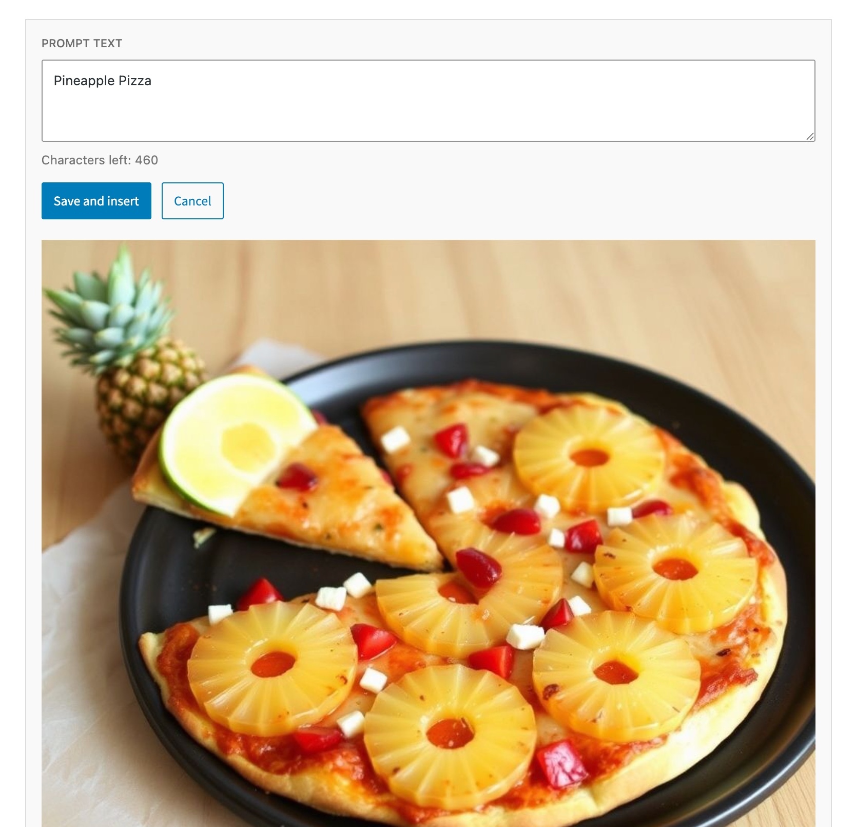 Entering a prompt and generating an image