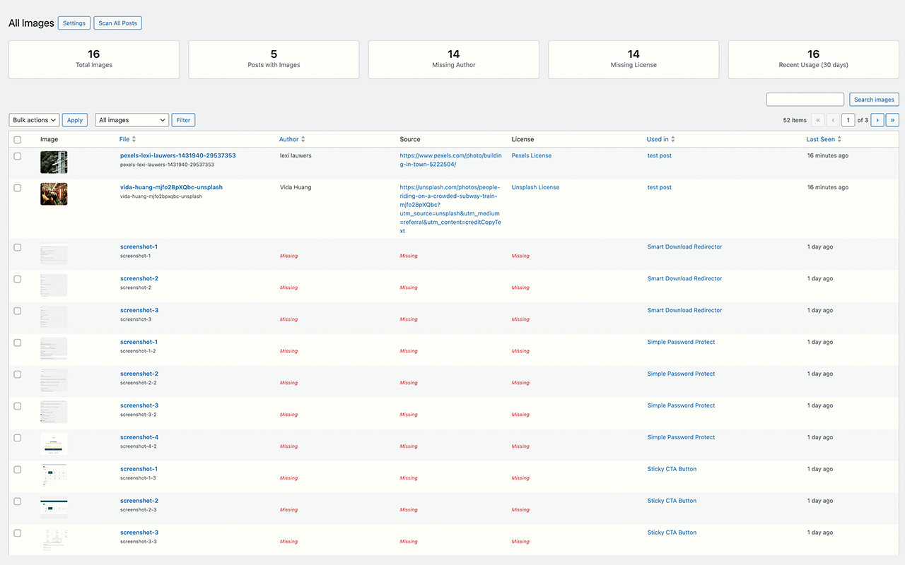 Settings page for configuring defaults and output options