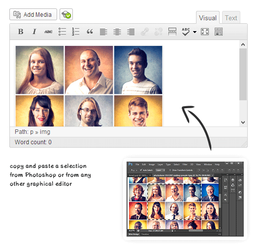 Paste selection from Photoshop