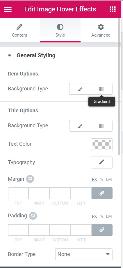 Style field options part 1