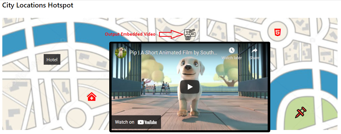 Embedded video with custom icon