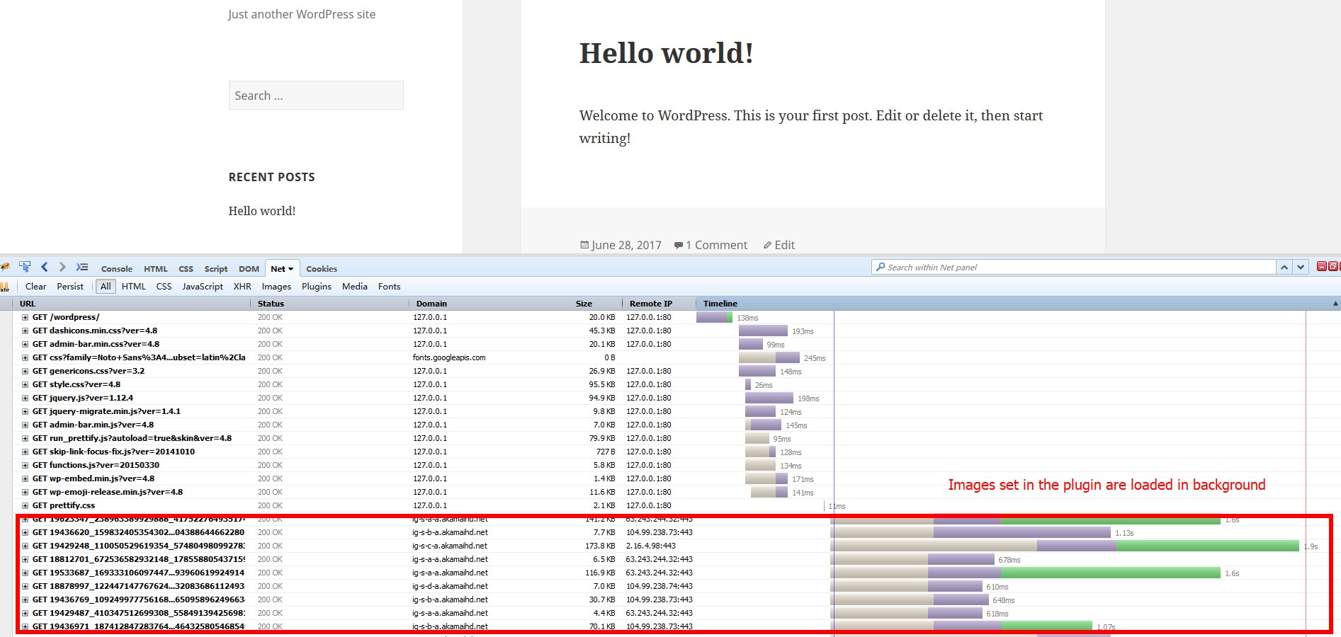 **Preloading waterfall**