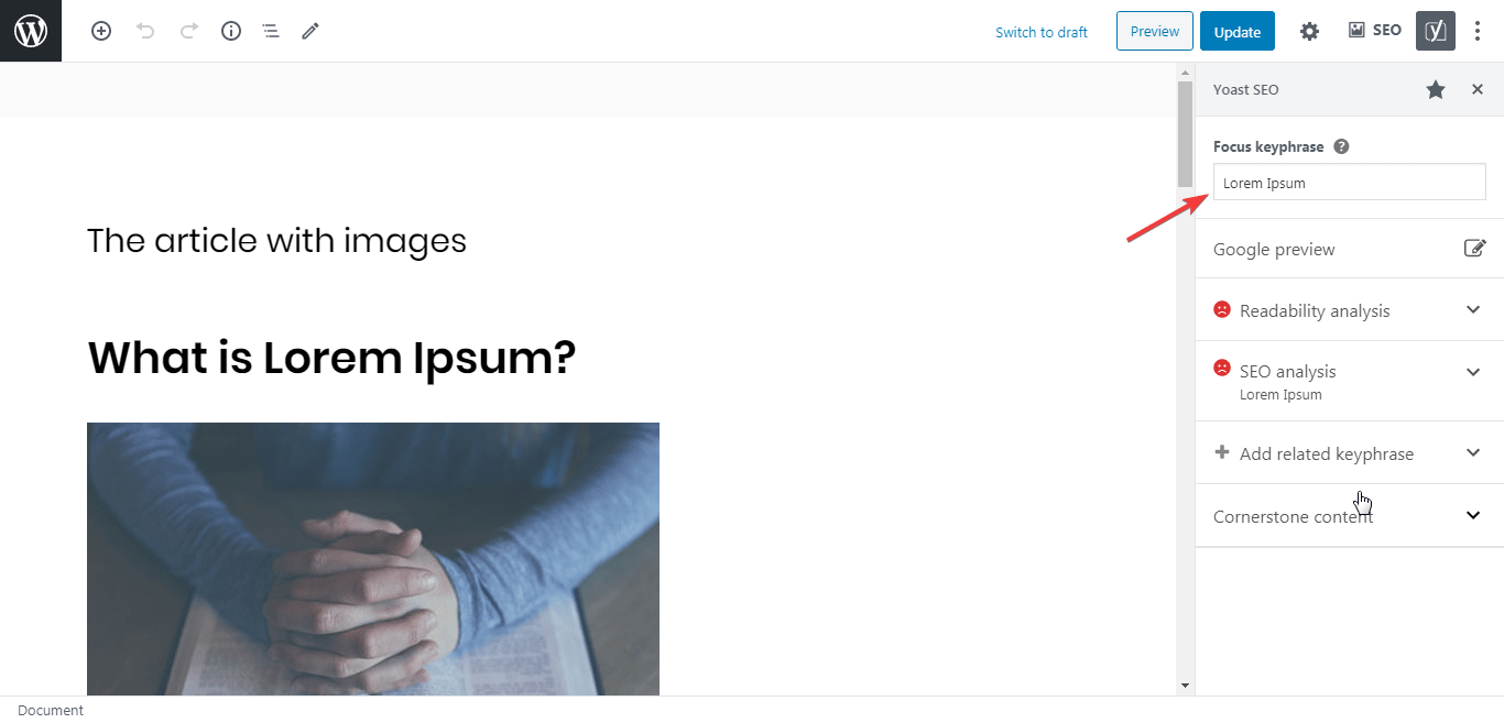 Adding the alt and caption for the image.