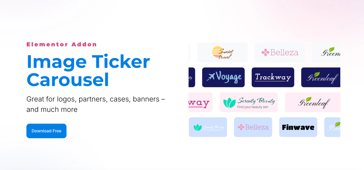 Scrolling ticker example used in a hero section.