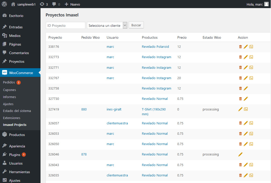 Settings the plugin backoffice