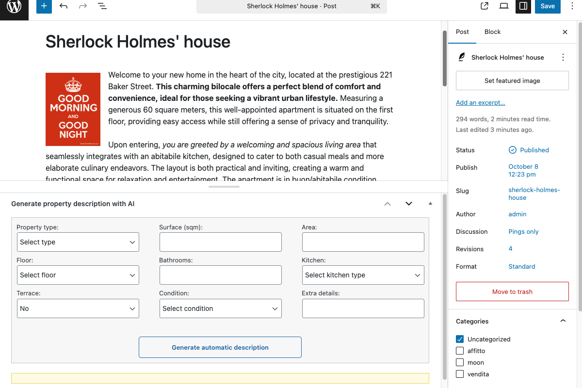 Modify the generated description