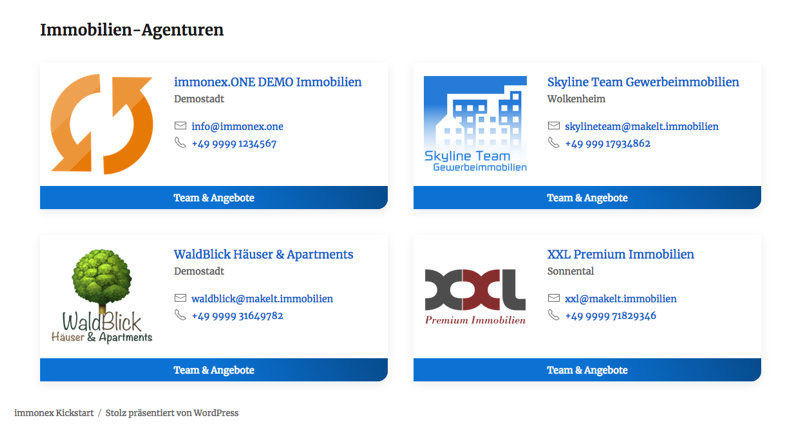 Agent list view in default archive page (Twenty Sixteen theme)