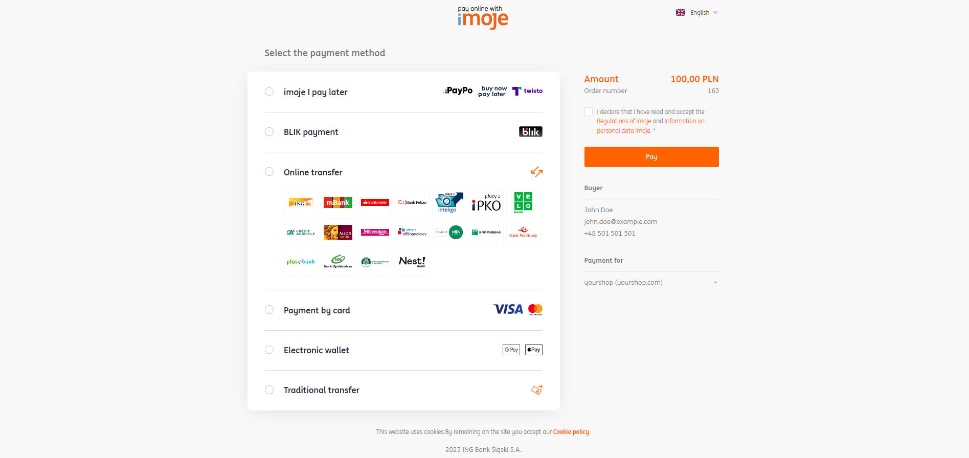 Payment methods available on the paywall