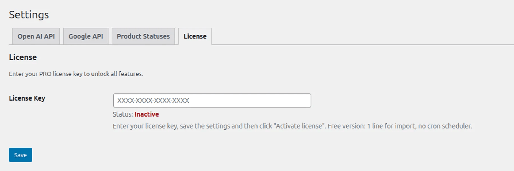 Import run & logs: batch progress and results.