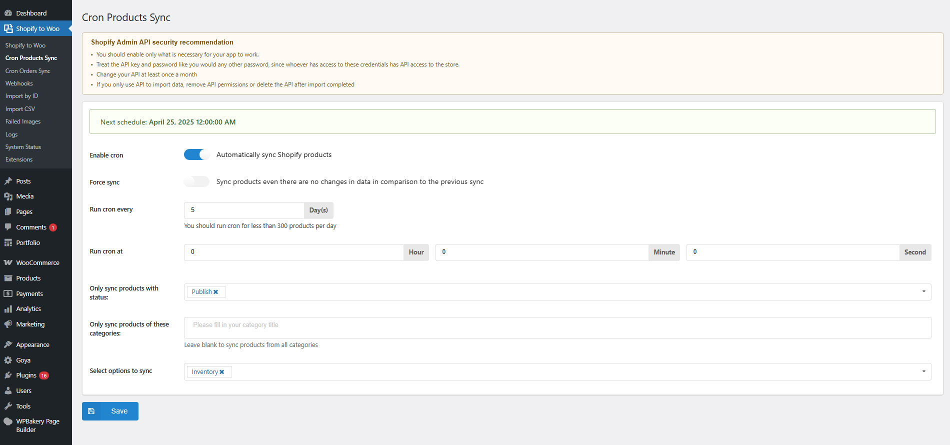 Import progress