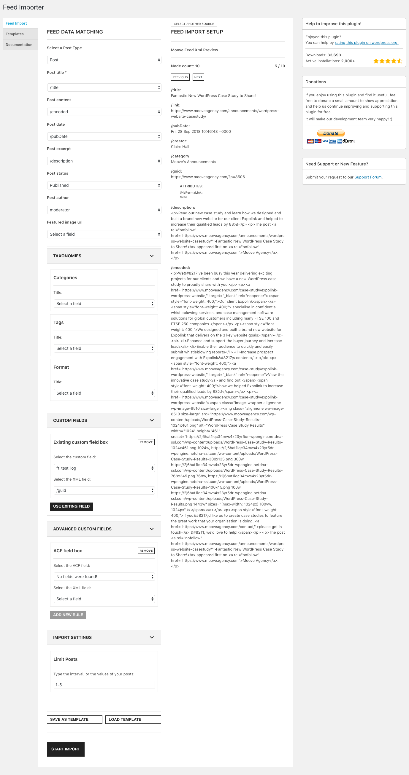 Import XML feed - Matching elements