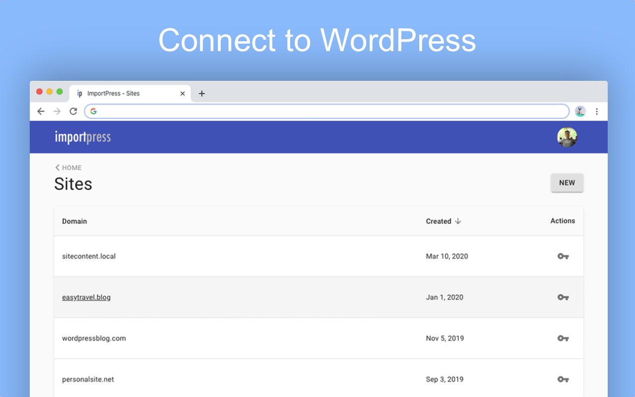 Connect ImportPress to your WordPress site