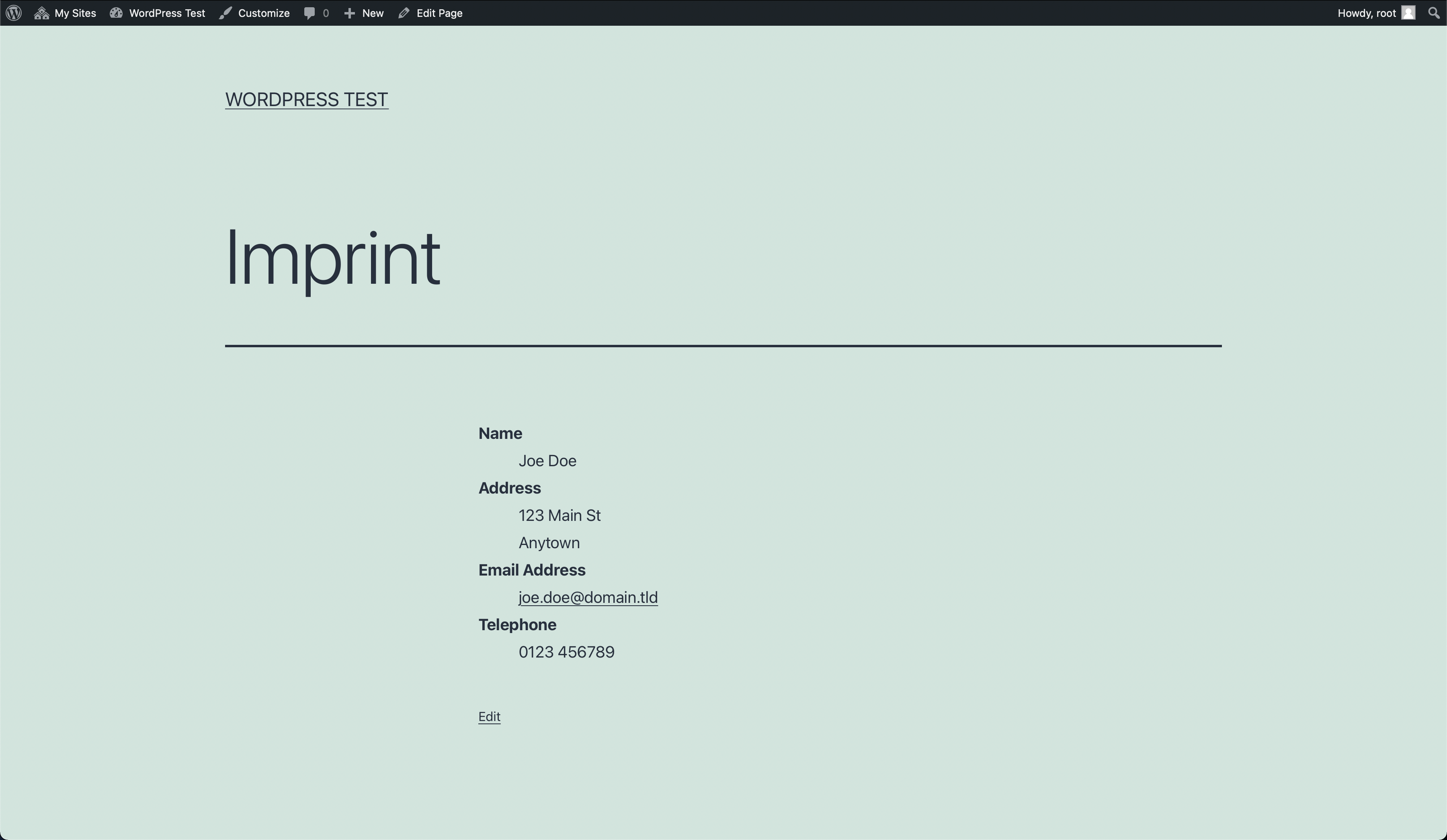 Your imprint will be formatted for you. Change its design with just a couple of lines of CSS.