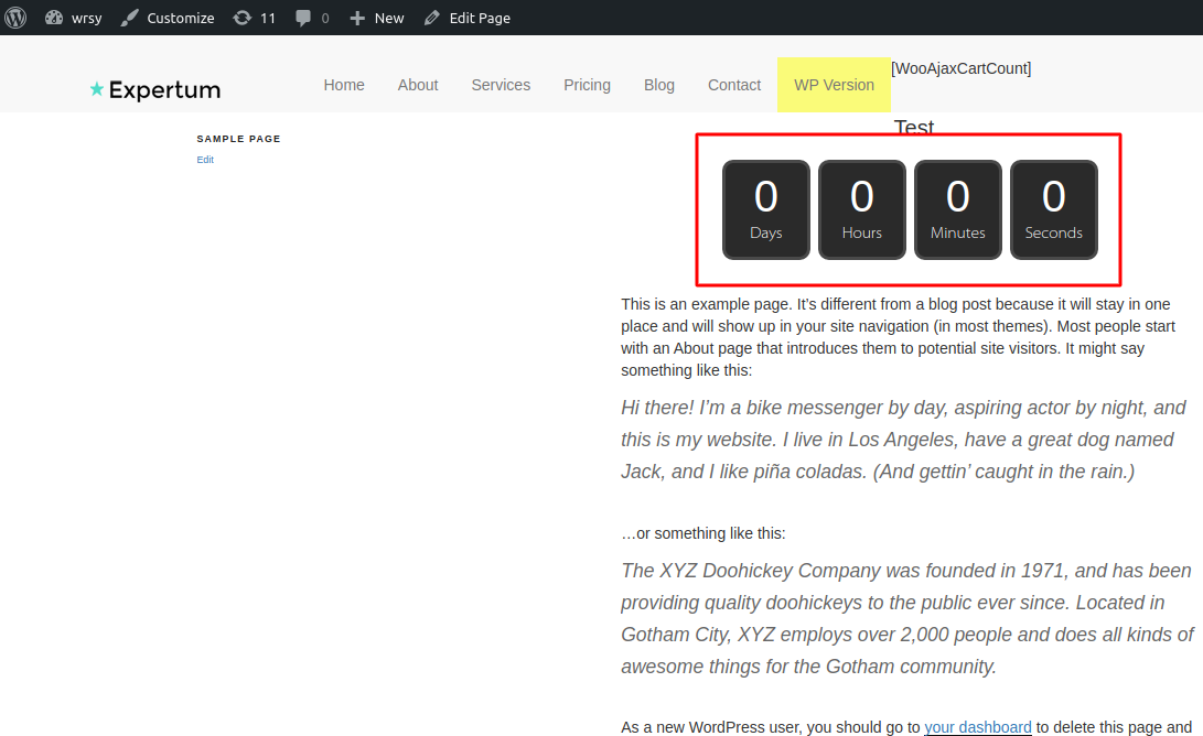 ** Countdown Display On Page ** - Check Your Website Page where you add your shortcode and it Display.