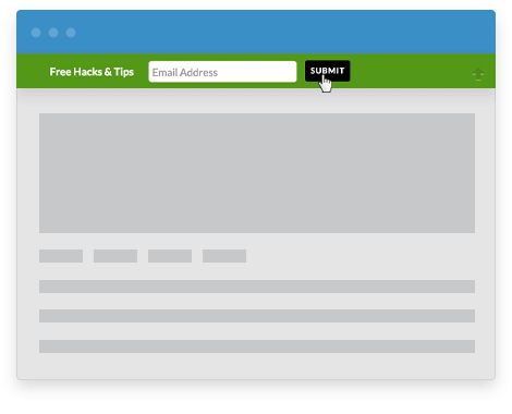 Inbound Rocket power-up - Welcome bar: Welcome Bar on Desktop (optimized mobile version available too)