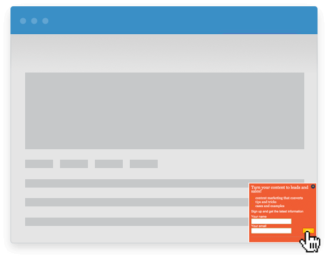 Inbound Rocket power-up - Scroll Boxes: Using Scroll Boxes you present your offerings at just the right time.